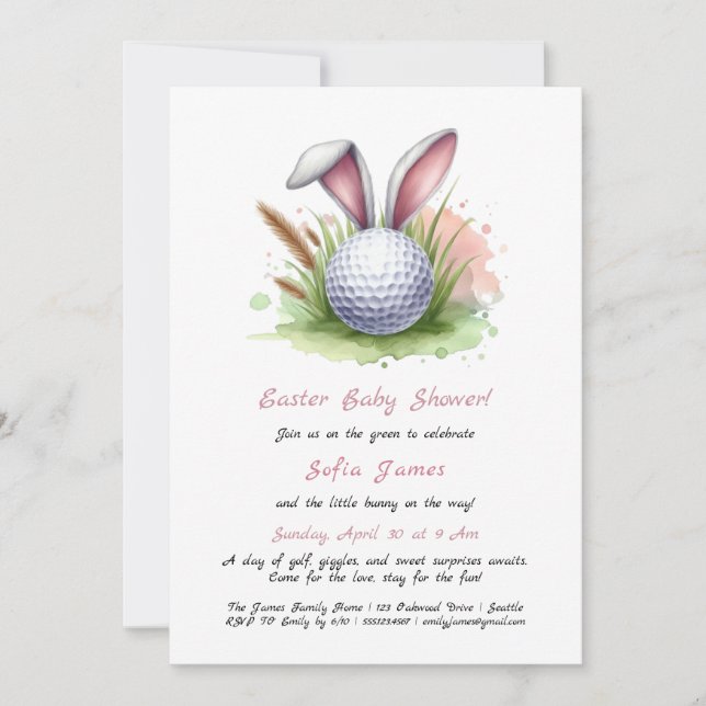 Invitation à une baby shower de Pâques (Devant)