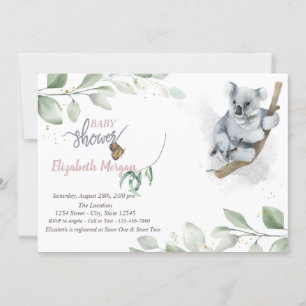 Invitation à une baby shower d'ours koala
