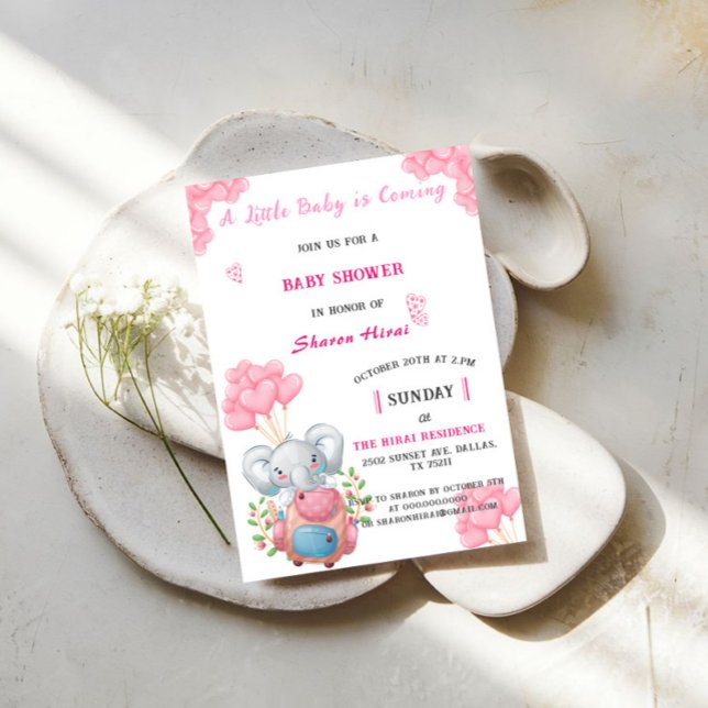 Invitation à une Baby Shower Éléphant (Créateur téléchargé)