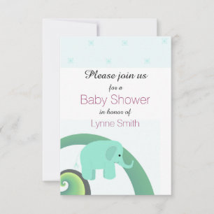 Invitation à une baby shower éléphant