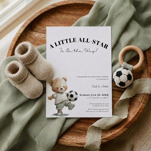 Invitation à une Baby Shower Foot | Une Petite Sta (A little all star Baby shower invitation)