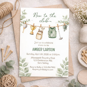 Invitation à une Baby Shower Golf Nouveau au Clu