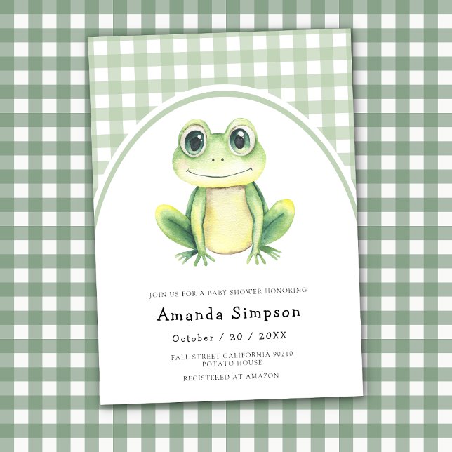Invitation à une baby shower Grenouille Bébé (Créateur téléchargé)