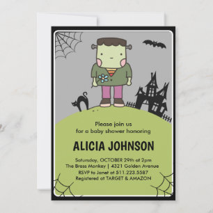 Invitation à une baby shower Halloween bébé Monstr