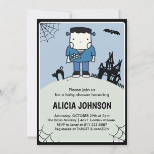 Invitation à une baby shower Halloween d'octobre M