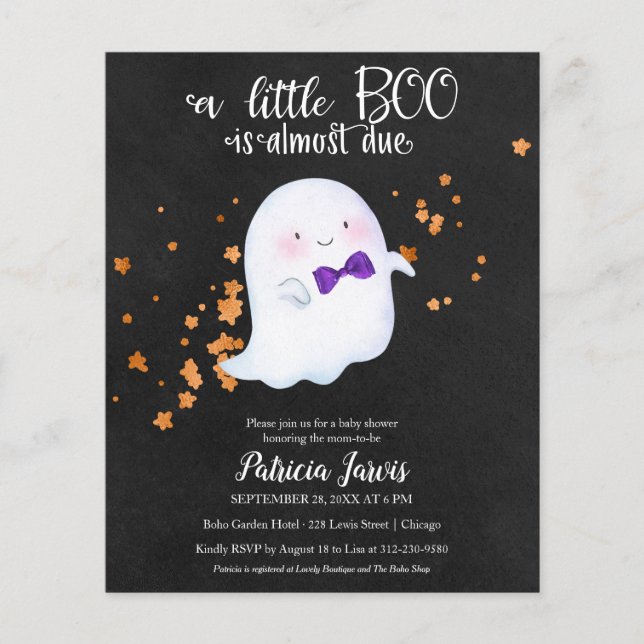 Invitation à une Baby Shower Halloween sur le thèm (Devant)