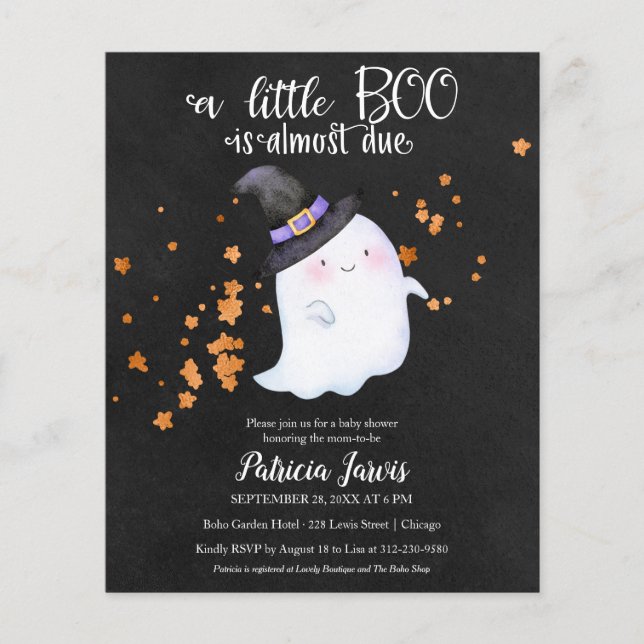 Invitation à une Baby Shower Halloween sur le thèm (Devant)
