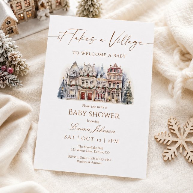 Invitation à une baby shower « Il faut tout un vil (Créateur téléchargé)