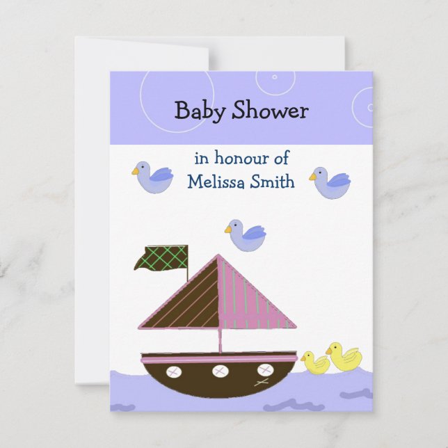 Invitation à une baby shower nautique (Devant)