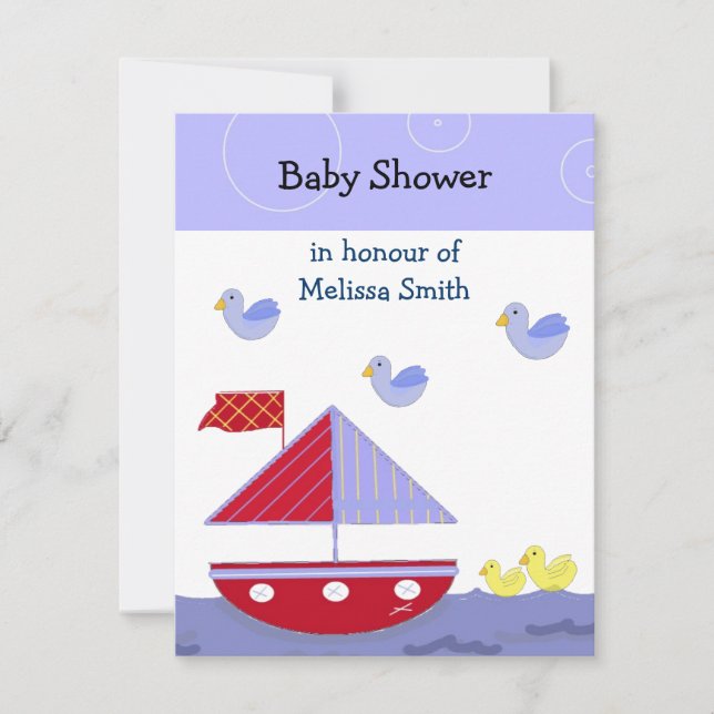 Invitation à une baby shower nautique (Devant)