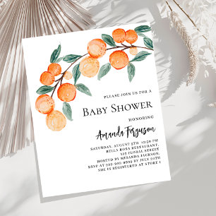 Invitation à une baby shower Oranges