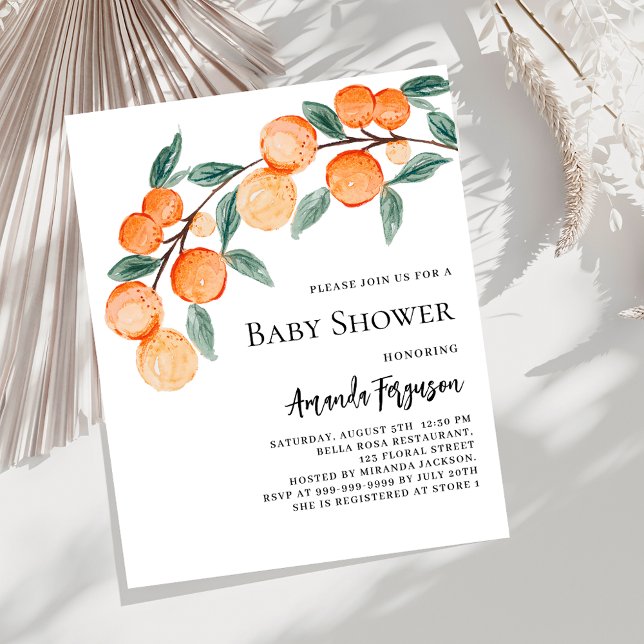 Invitation à une baby shower Oranges (Créateur téléchargé)