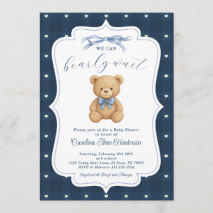 Invitation à une baby shower Ours en peluche