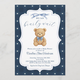 Invitation à une baby shower Ours en peluche