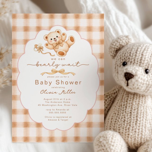 Invitation à une Baby Shower Ours en Peluche "Bear (Créateur téléchargé)