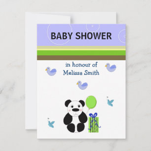 Invitation à une baby shower ours panda