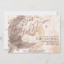 Invitation à une Baby Shower "Over the Moon" pour