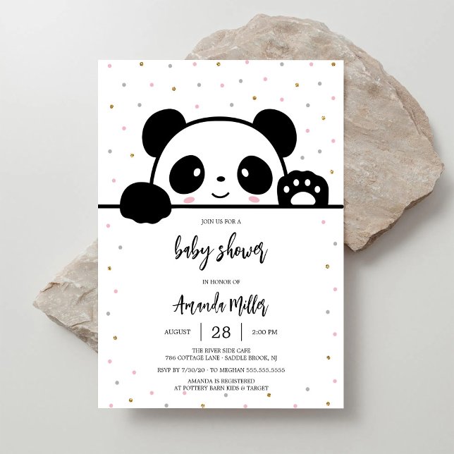 Invitation à une baby shower Panda Bébé (Créateur téléchargé)
