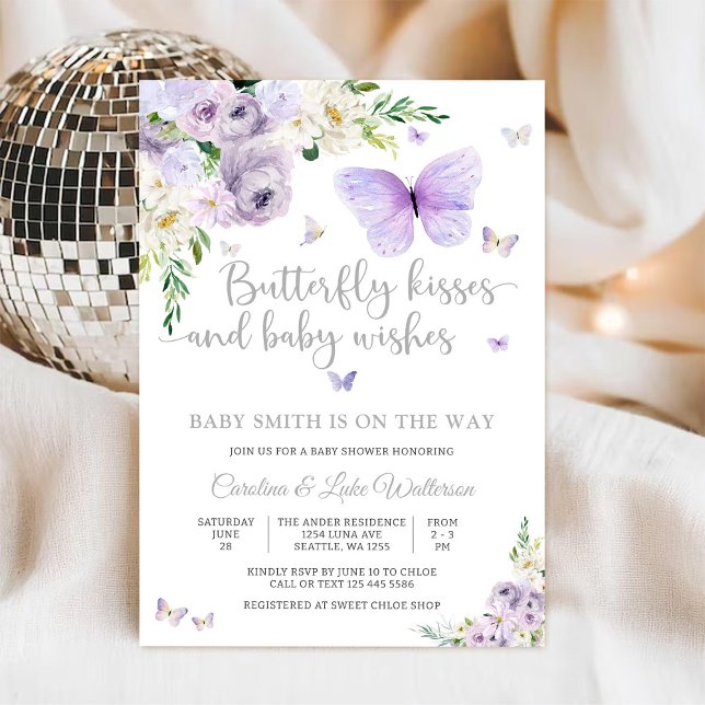 Invitation à une Baby Shower Papillon (Créateur téléchargé)