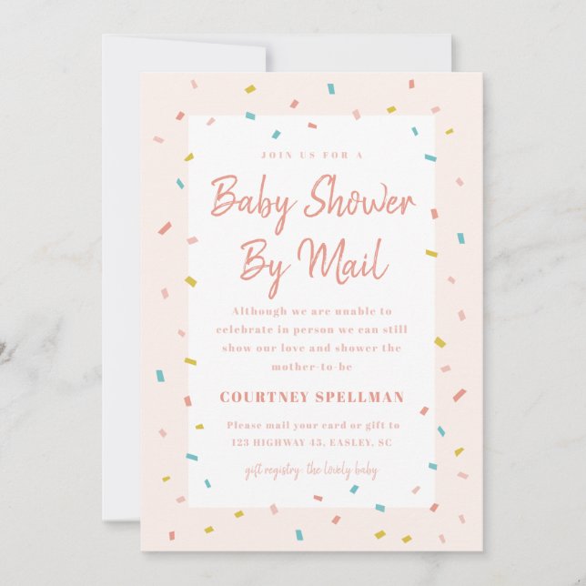 Invitation à une baby shower par courrier (Devant)