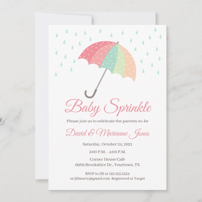 Invitation à une baby shower parapluie C'est une f (Devant)