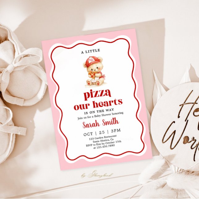 Invitation à une baby shower Pizza (Créateur téléchargé)