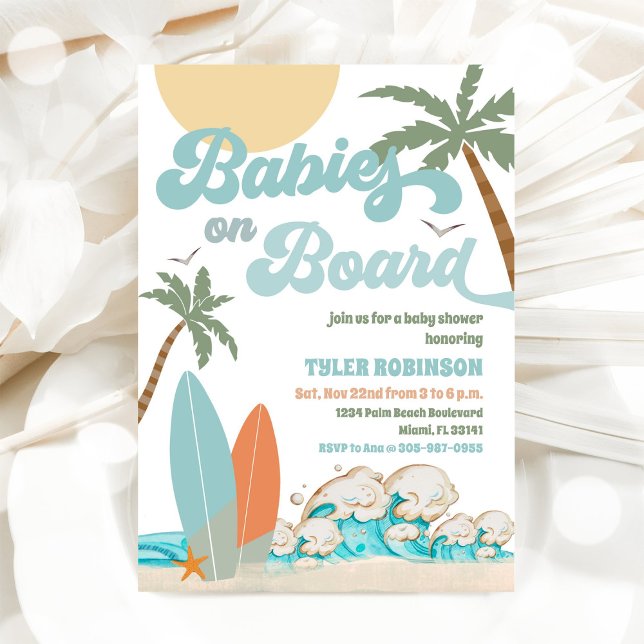 Invitation à une baby shower plage (Créateur téléchargé)