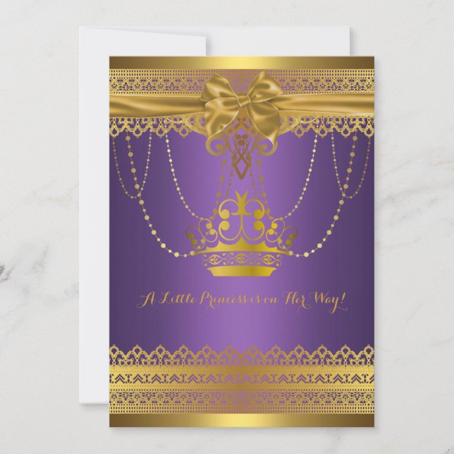 Invitation à une baby shower pour bébé couronné de (Devant)