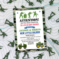 Invitation à une baby shower pour bébé militaire