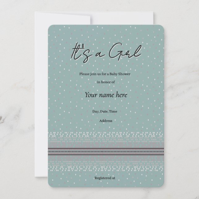 Invitation à une baby shower pour bébé sous la plu (Devant)
