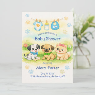 Invitation à une baby shower pour chiots