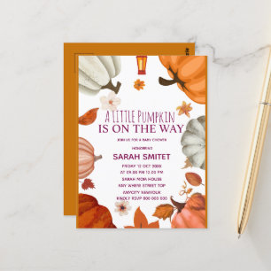 Invitation à une baby shower pour citrouille, Un p