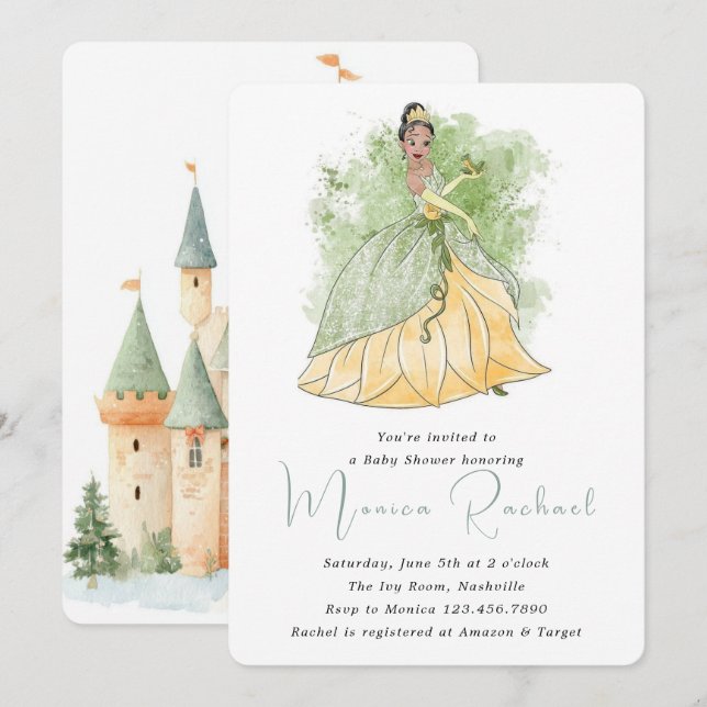 Invitation à une baby shower pour fille  (Devant / Derrière)
