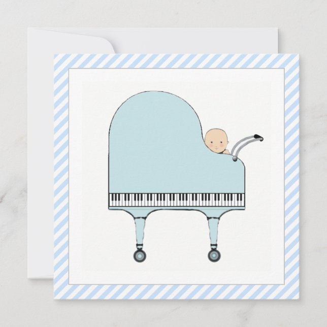 Invitation à une baby shower pour garçon (Devant)
