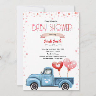 Invitation à une baby shower pour la Saint-Valenti