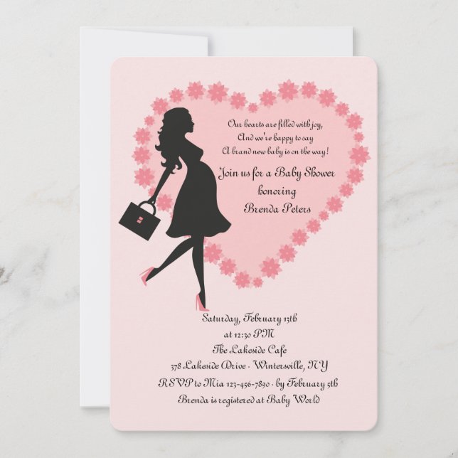 Invitation à une Baby Shower pour la Saint-Valenti (Devant)