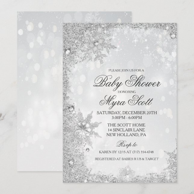 Invitation à une baby shower pour les vacances d'h (Devant / Derrière)