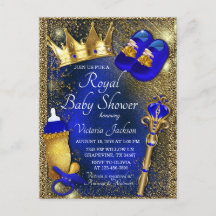 Invitation à une Baby Shower pour Prince en Bleu R