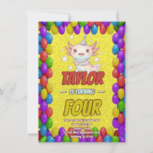 Invitation à une Baby Shower pour un Axolotl tout