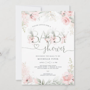 Invitation à une baby shower pour un jardin printa