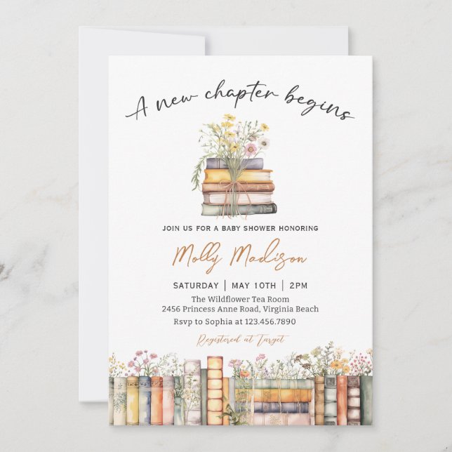 Invitation à une baby shower pour un nouveau chapi (Devant)