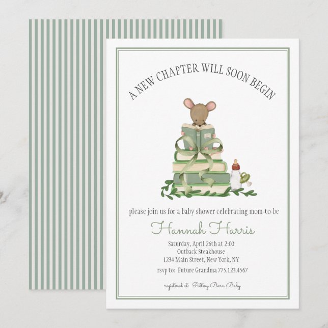 Invitation à une Baby Shower pour un Nouveau Chapi (Devant / Derrière)