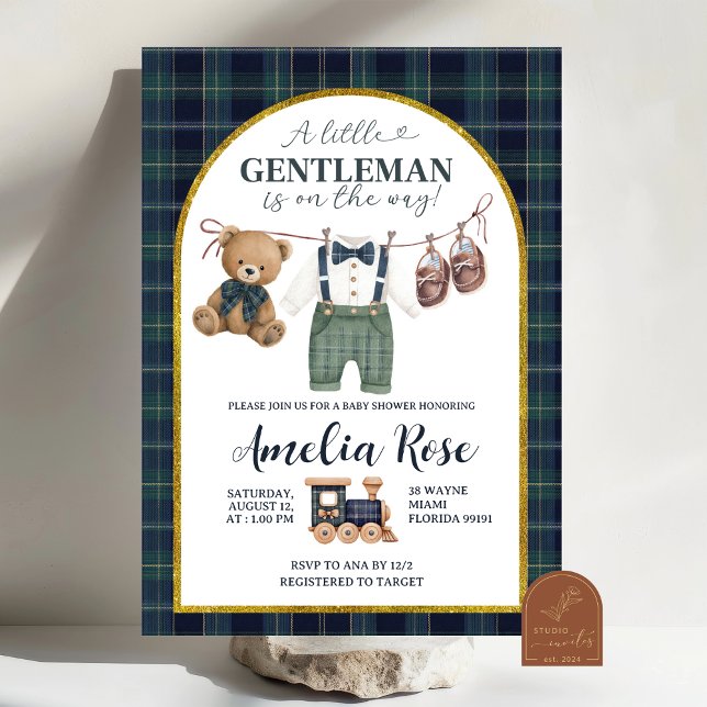 Invitation à une baby shower pour un petit gentlem (Créateur téléchargé)