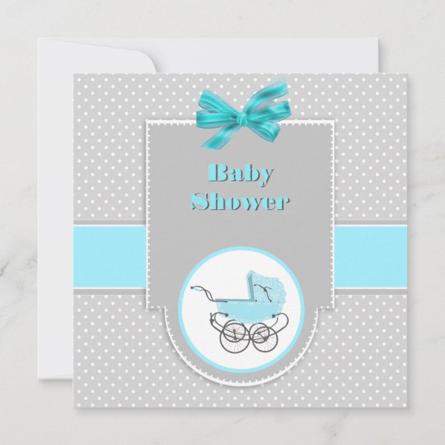Invitation à une baby shower pour une poussette bé (Dos)