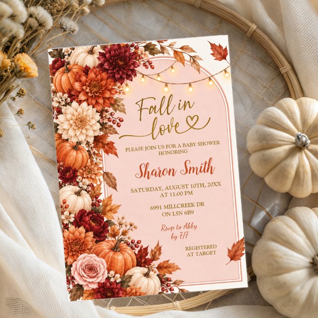 Invitation à une baby shower rustique boho d'autom (Créateur téléchargé)