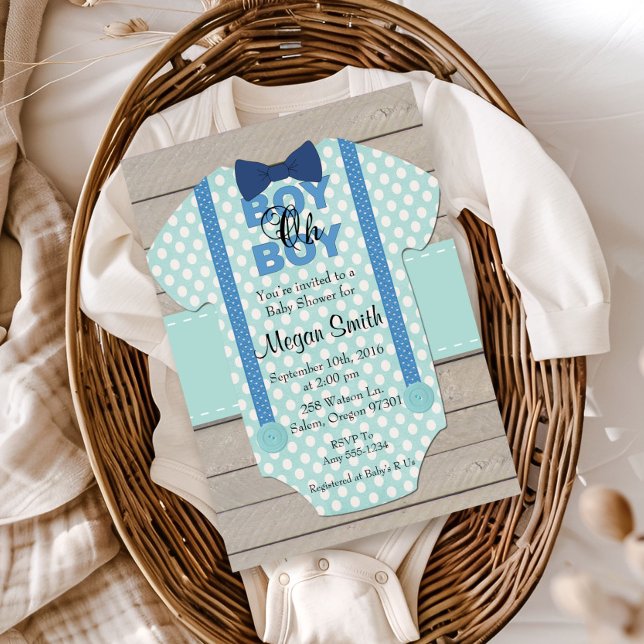 Invitation à une baby shower rustique pour garçon (Créateur téléchargé)