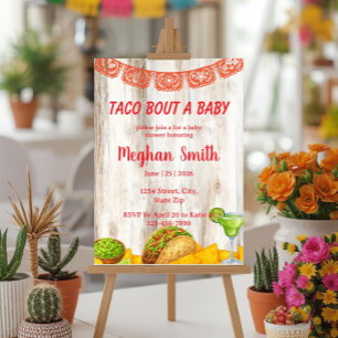 Invitation à une Baby Shower Rustique Taco ‘Bout