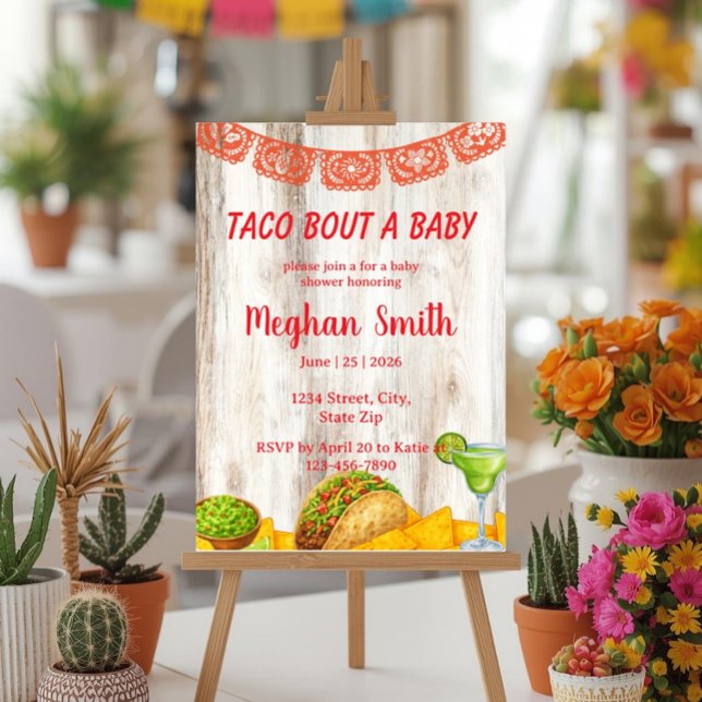 Invitation à une Baby Shower Rustique Taco ‘Bout (Créateur téléchargé)