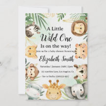 Invitation à une baby shower safari