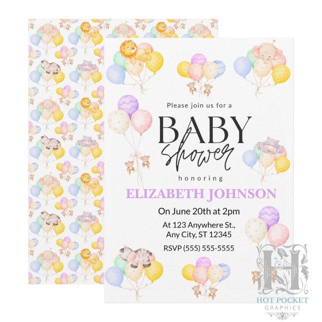 Invitation à une Baby Shower Safari (Créateur téléchargé)
